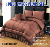 6 PC Bridal Embossed Velvet Frill Duvet ( Razai ) Set-212